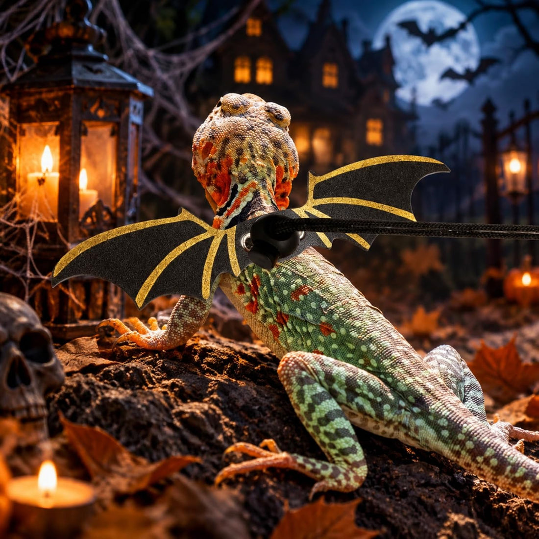 Halloween Bearded Dragon Leash and Harness Set, Lizard Accessories