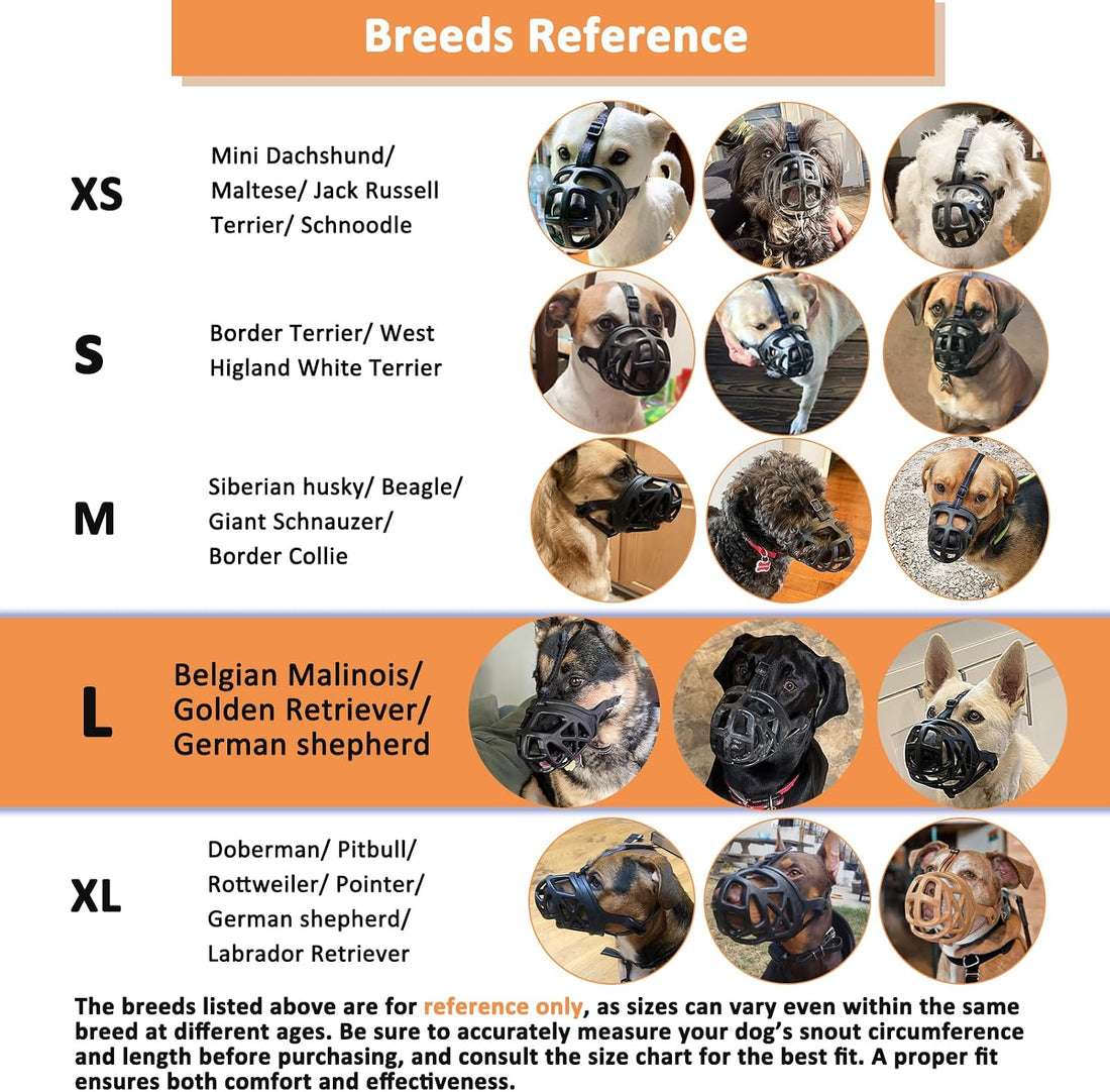 BARKLESS Dog Muzzle, Humane Basket Muzzle for Large Dogs Biting
