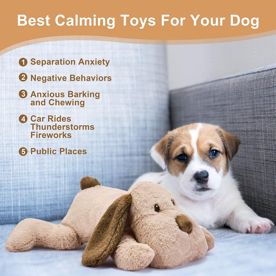 Moropaky Puppy Heartbeat Toy for Anxiety Relief Dog Behavioral aid