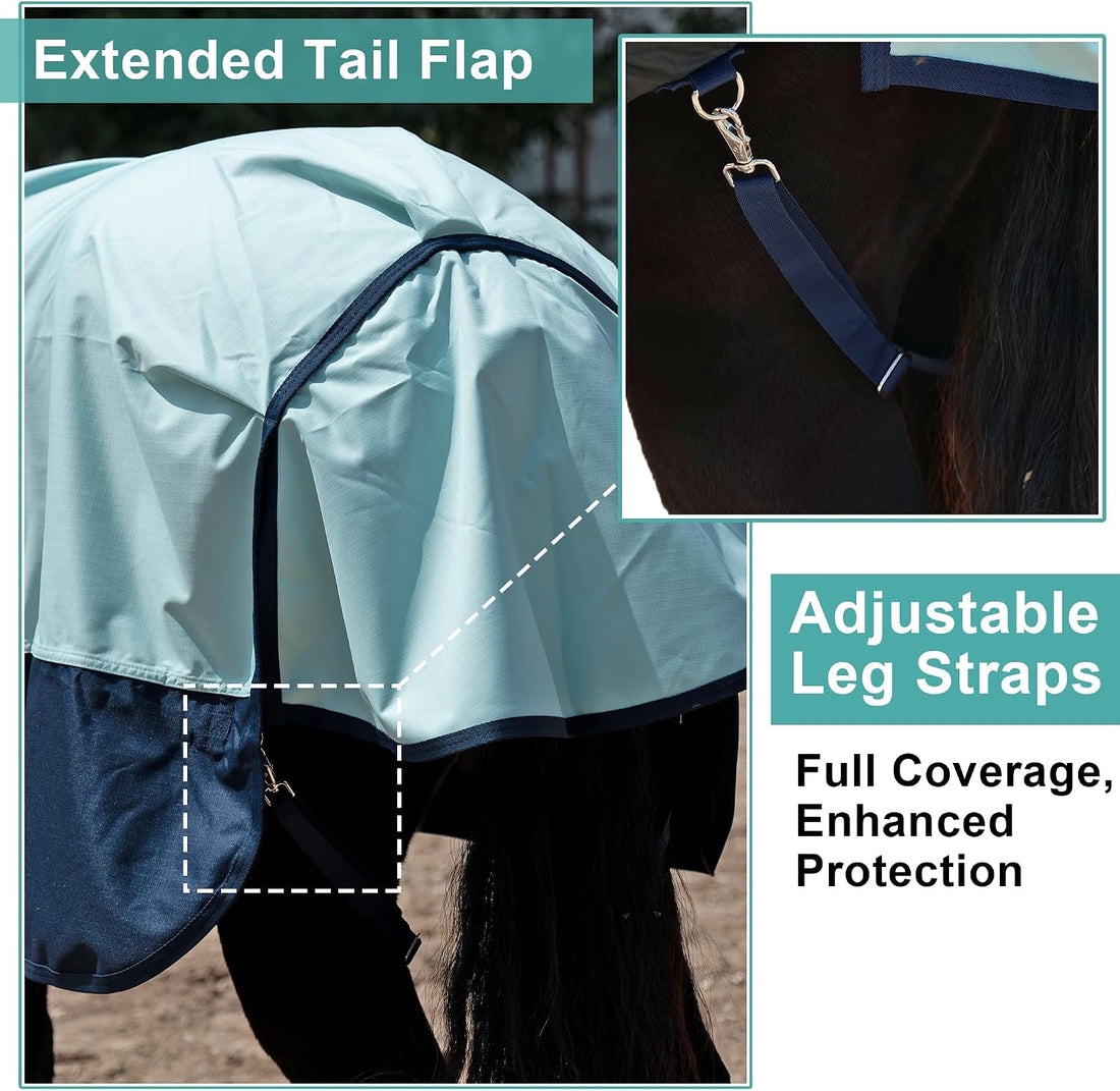 600D Horse Rain Sheet Turnout Blanket (No Fill) Ripstop 78 in