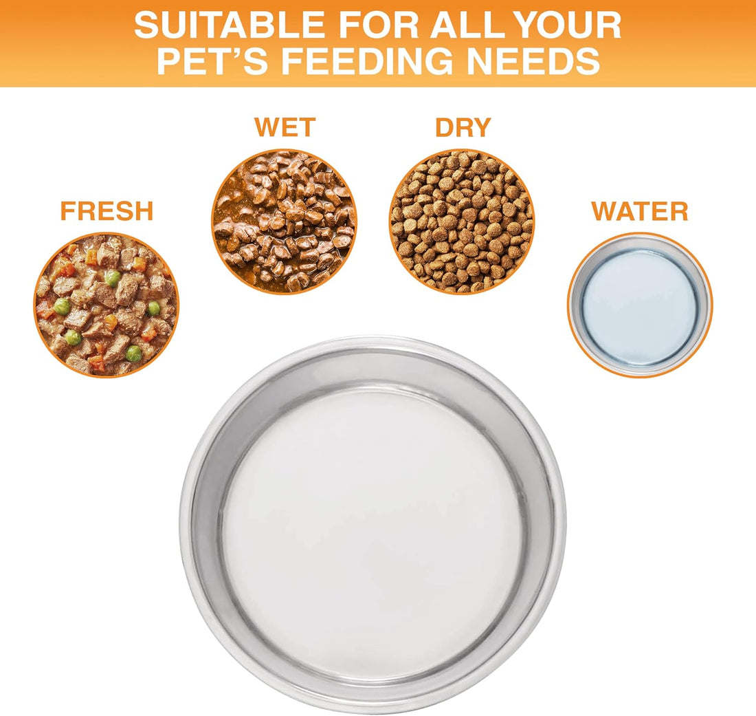 Neater Pet Brands Stainless Steel Dog Bowls with Non-Slip Rubber