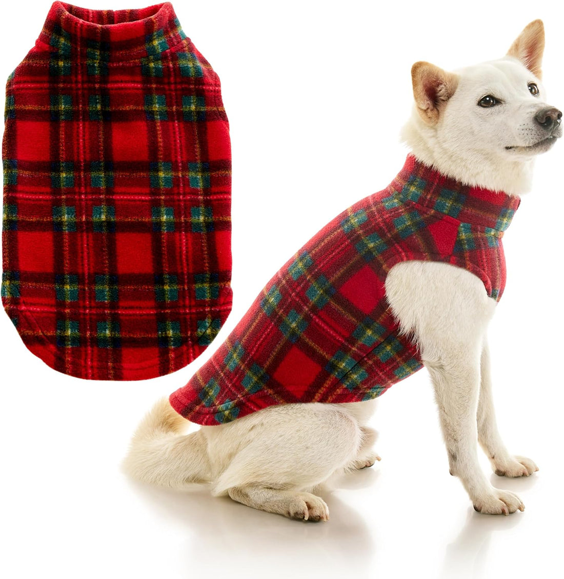 Gooby Stretch Fleece Vest Dog Sweater, Red, Large