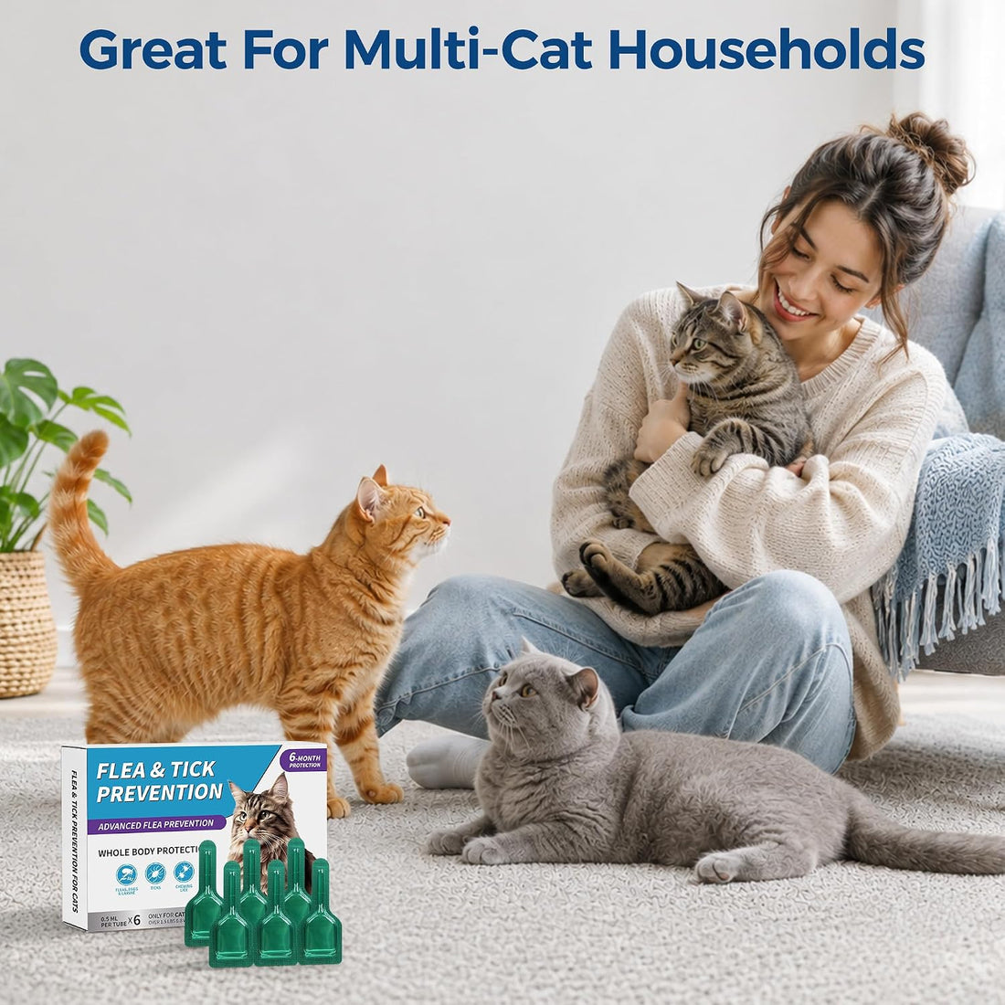 Topical Flea and Tick for Cats & Kitten Over 1.5 lbs and 8 Weeks