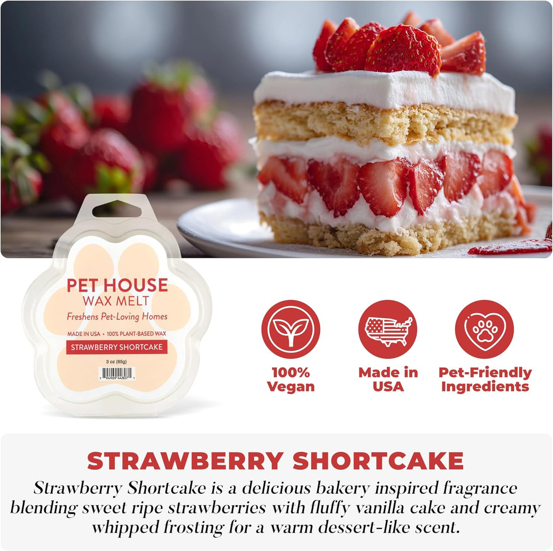 Strawberry Shortcake Scented Wax Melts Plant-Based Wax