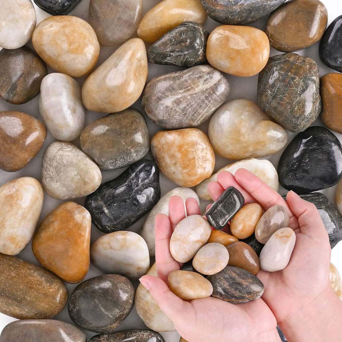 River Rocks for Plants 11.25 LB Small Decorative Pebbles 1"-1.5"
