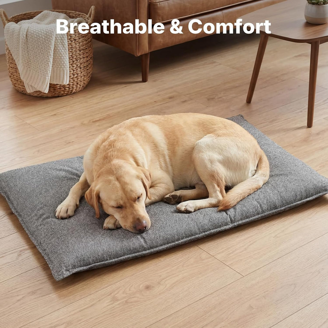 Veehoo Chew Proof Dog Crate Pad, Indestructible Dog Bed Crate Mat