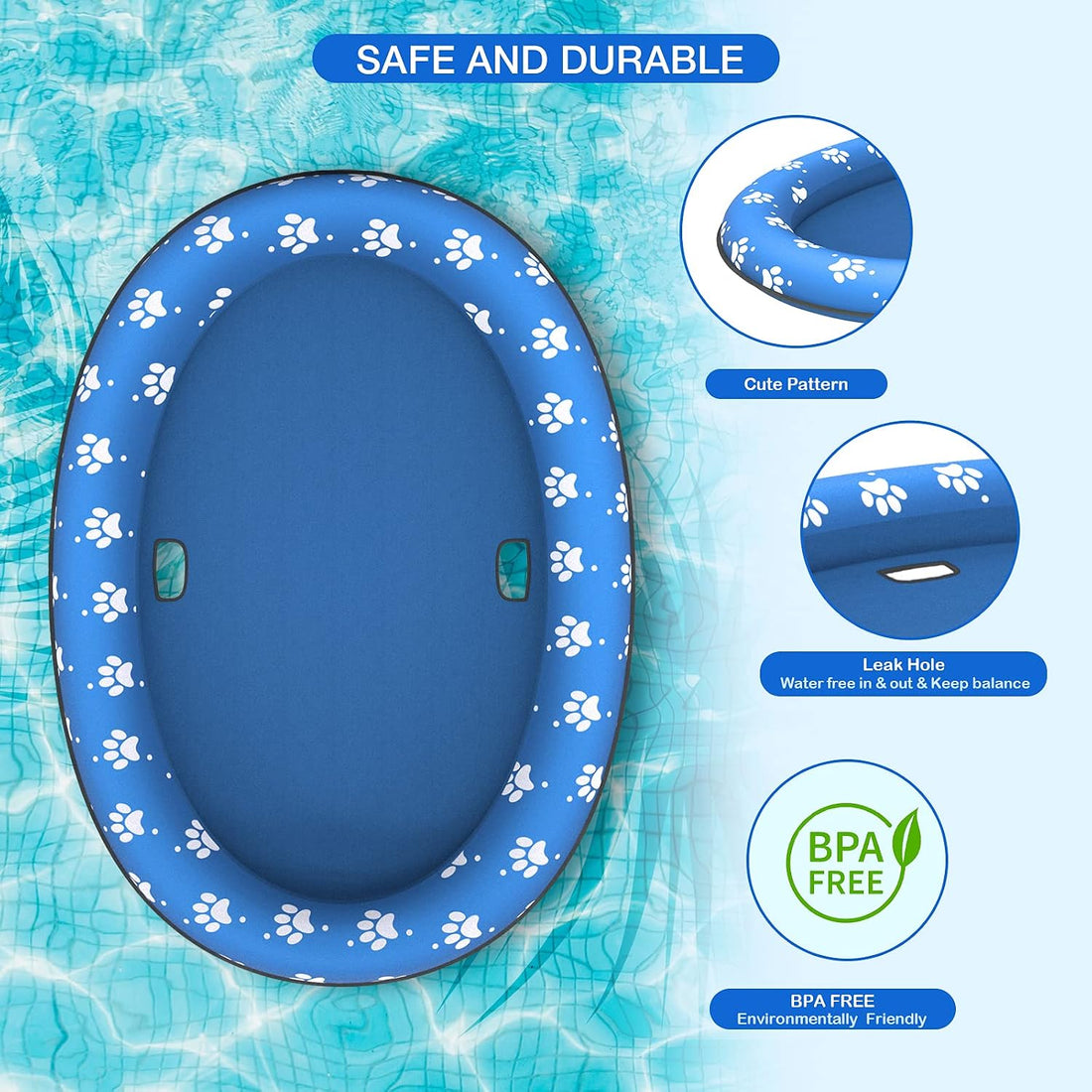 Pet Soft Dog Float Raft - Inflatable Dog Swimming Float for Summer