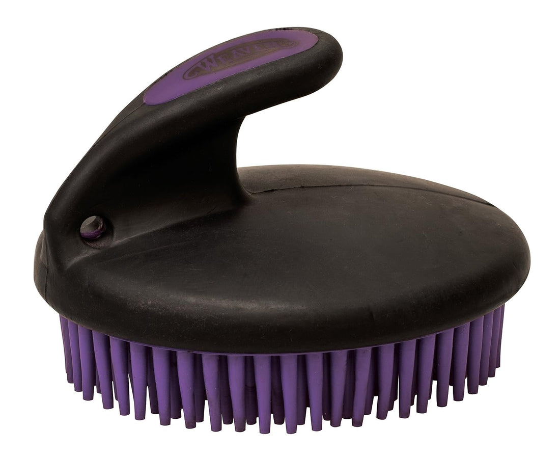 Weaver Equine Palm-Held Fine Curry with Small Rubber Bristles