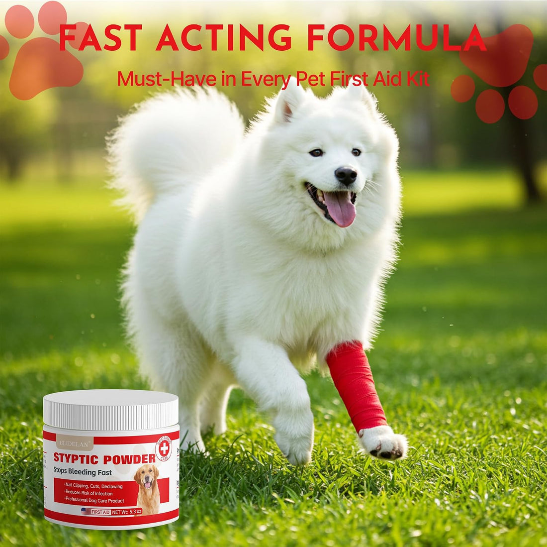 Styptic Powder for Dogs–Quick Stop Bleeding for Dogs Nails, Minor Cuts