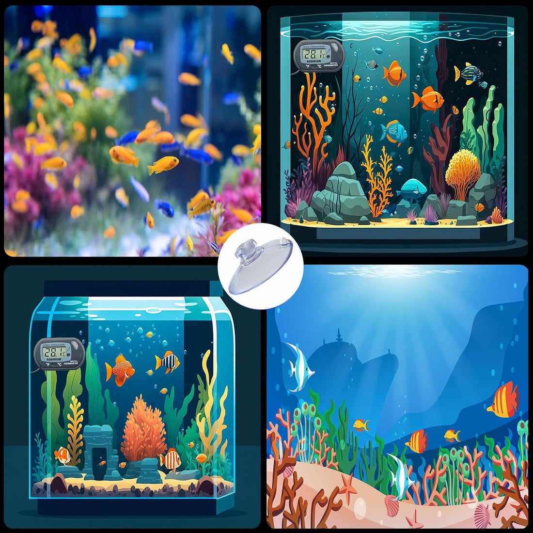 8 Pack Suction Cups for Aquarium Thermometer