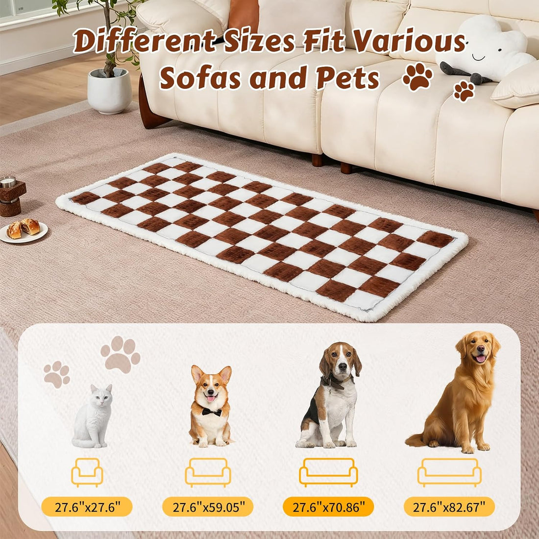 Pet Couch Cover for Dogs & Cats, 27.6X70.86 in