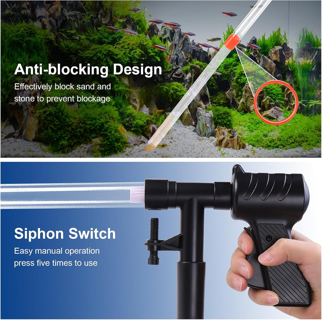 Fish Tank Cleaner Kit, Gravel Vacuum for Aquarium