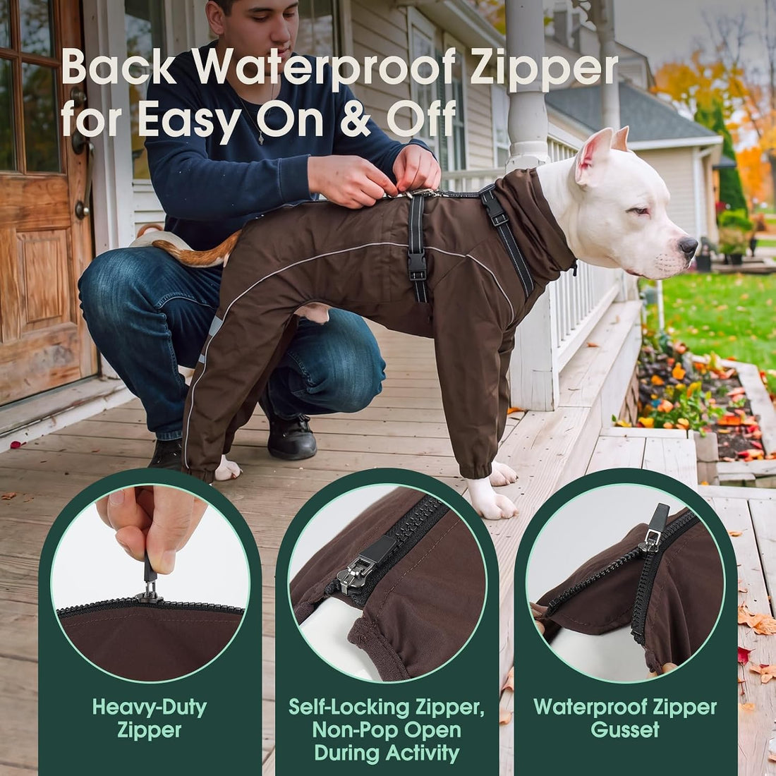 Kuoser Dog Raincoat Hooded Full Body Coverage