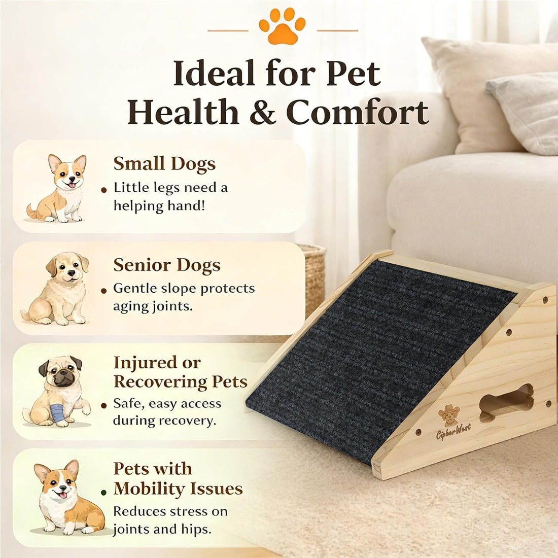 Small Dog Ramp for Couch & Low Bed
