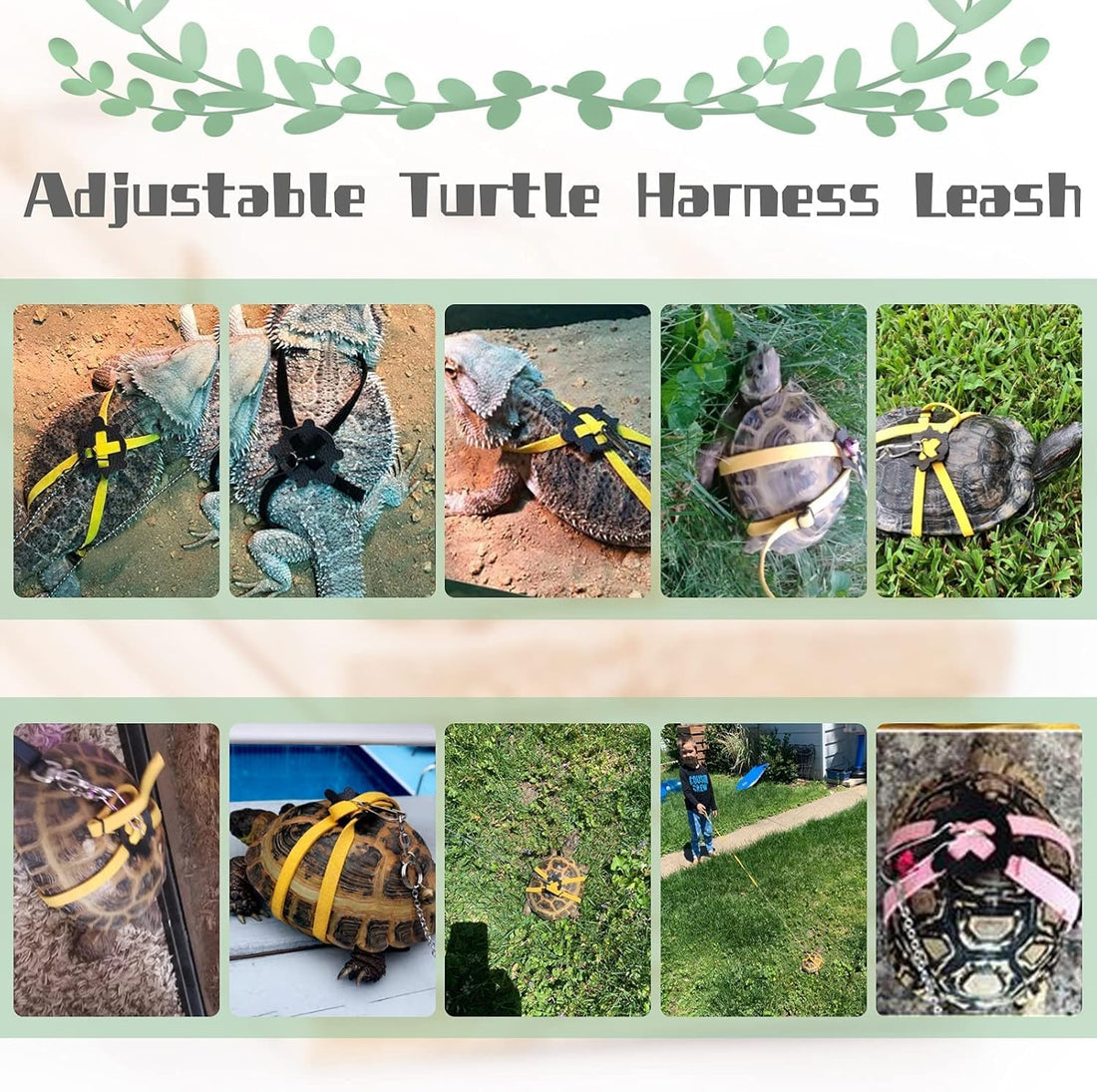Adjustable Harness & Leash Set Strap for Turtles Small Pet Leash