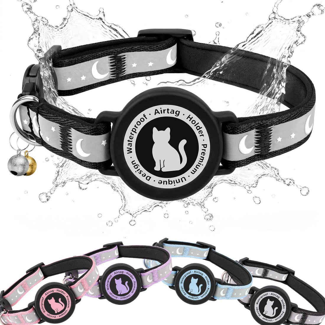 AirTag Cat Collar with Waterproof Holder for Cats and Kittens