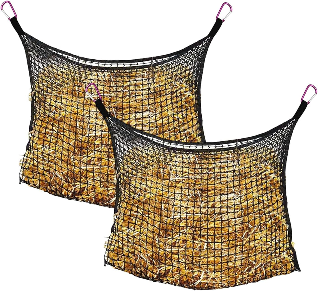 Bloomoak Ultra Slow Feed Hay Net with 4 Carabiner Clips