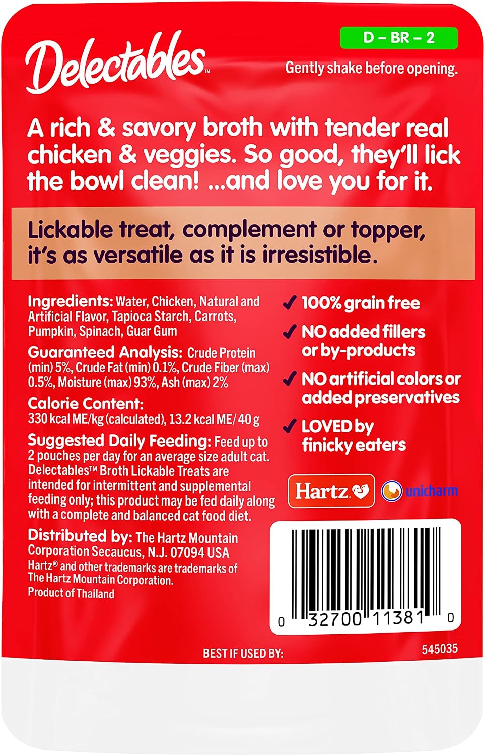 Delectables Lickable Treat Savory Broth Wet Cat Treat with Real