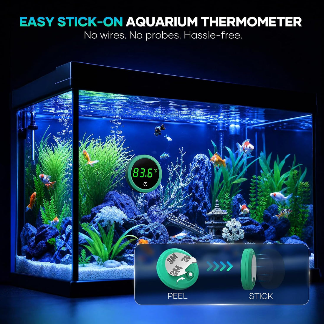 PAIZOO LED Aquarium Thermometer Digital