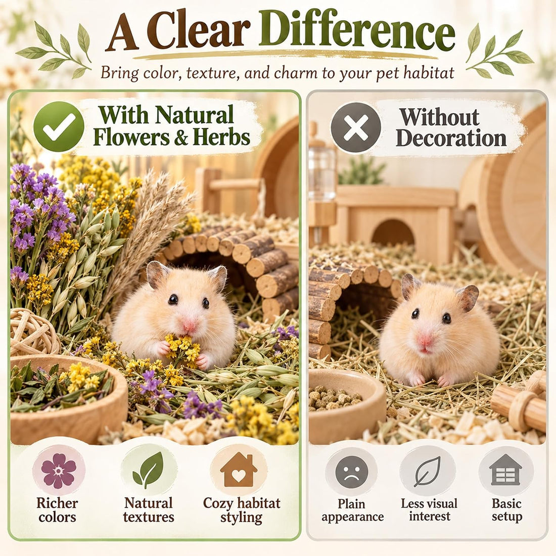 Sukh 42Pcs Hamster Sprays Natural - Sprays & Forage for Small Animals