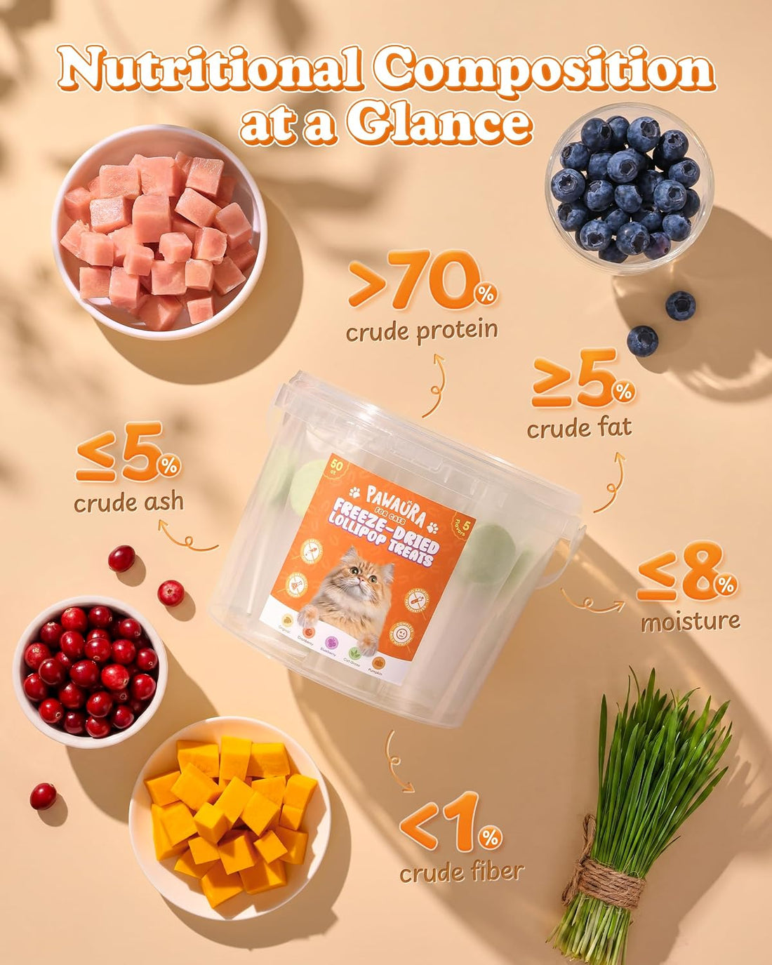 50 Pack Freeze Dried Lollipop Cat Treats (5 Flavors)