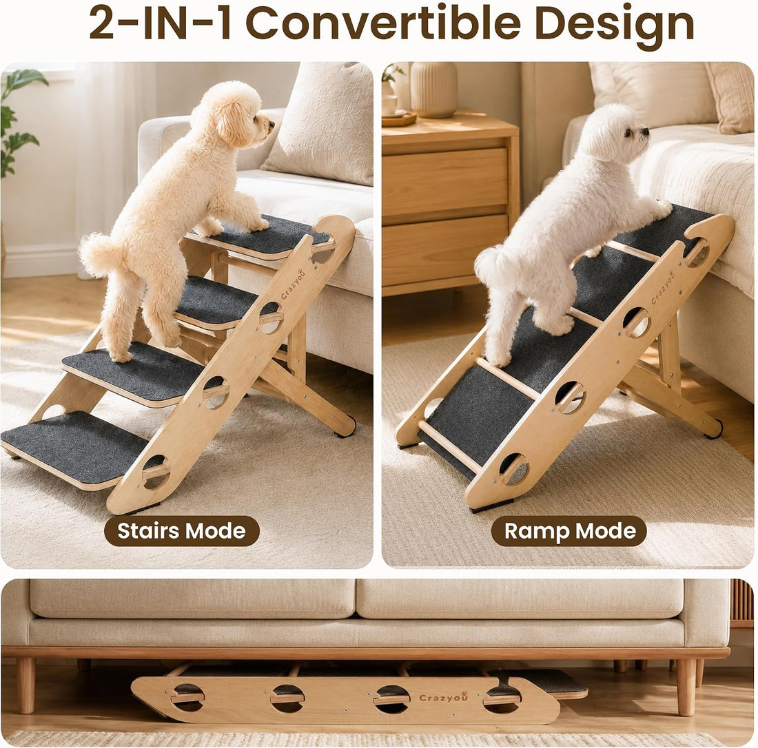 2-in-1 Dog Stairs/Ramp with 4 Steps