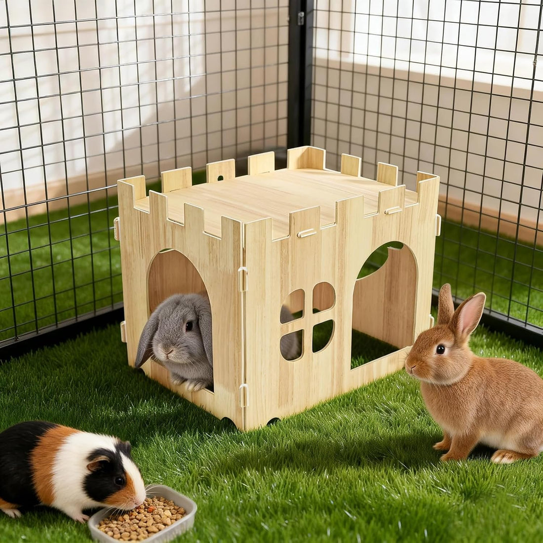 WUWEOT Large Wooden Rabbit House