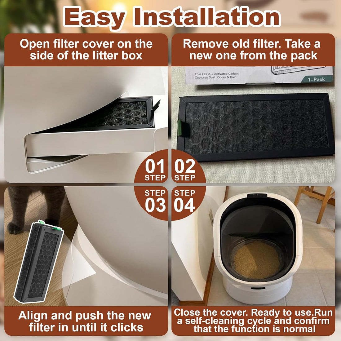 2Pcs Carbon Filters Compatible with Petbibro Luma Pet Self Clean