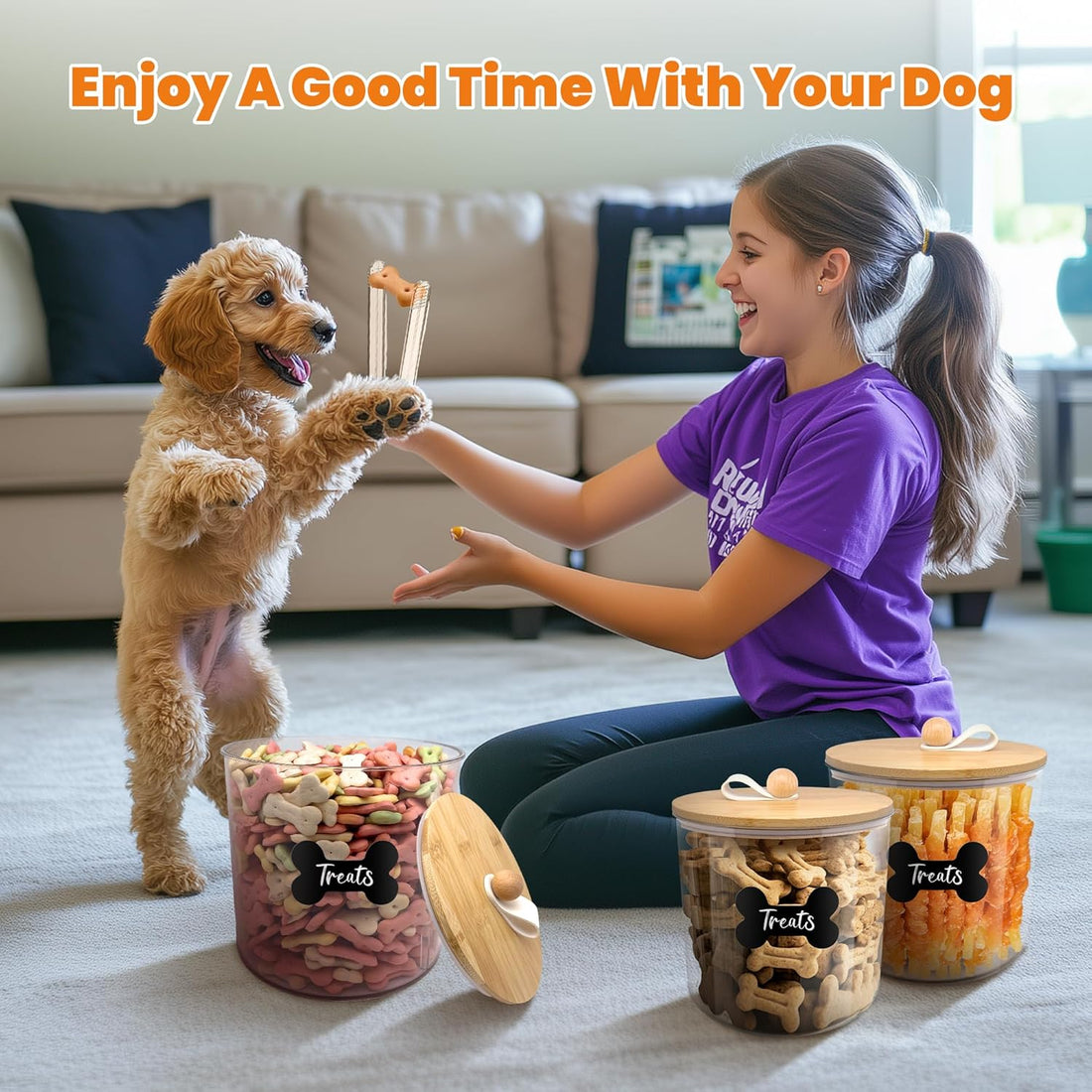 HOYTAMDAR 3 Pack Airtight Dog Food Storage Container