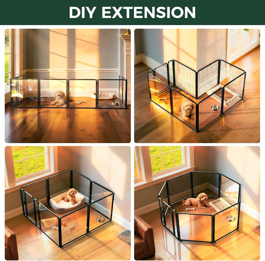 FXW AuraSpace Pro Acrylic & Wire Mesh Indoor Dog Playpen, 24" H