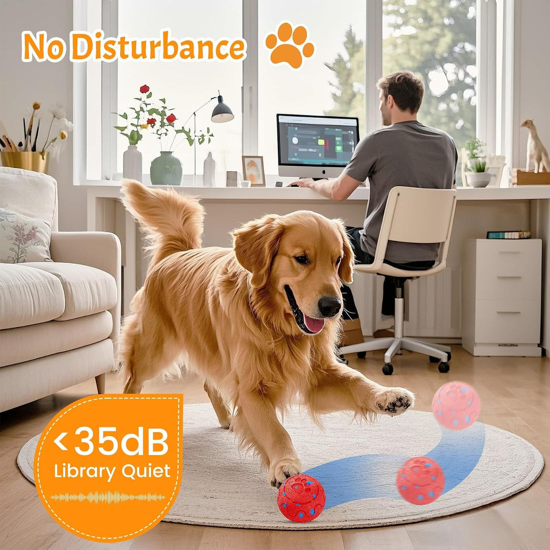 Interactive Smart Dog Toy, Automatic Moving, Bouncing Ball