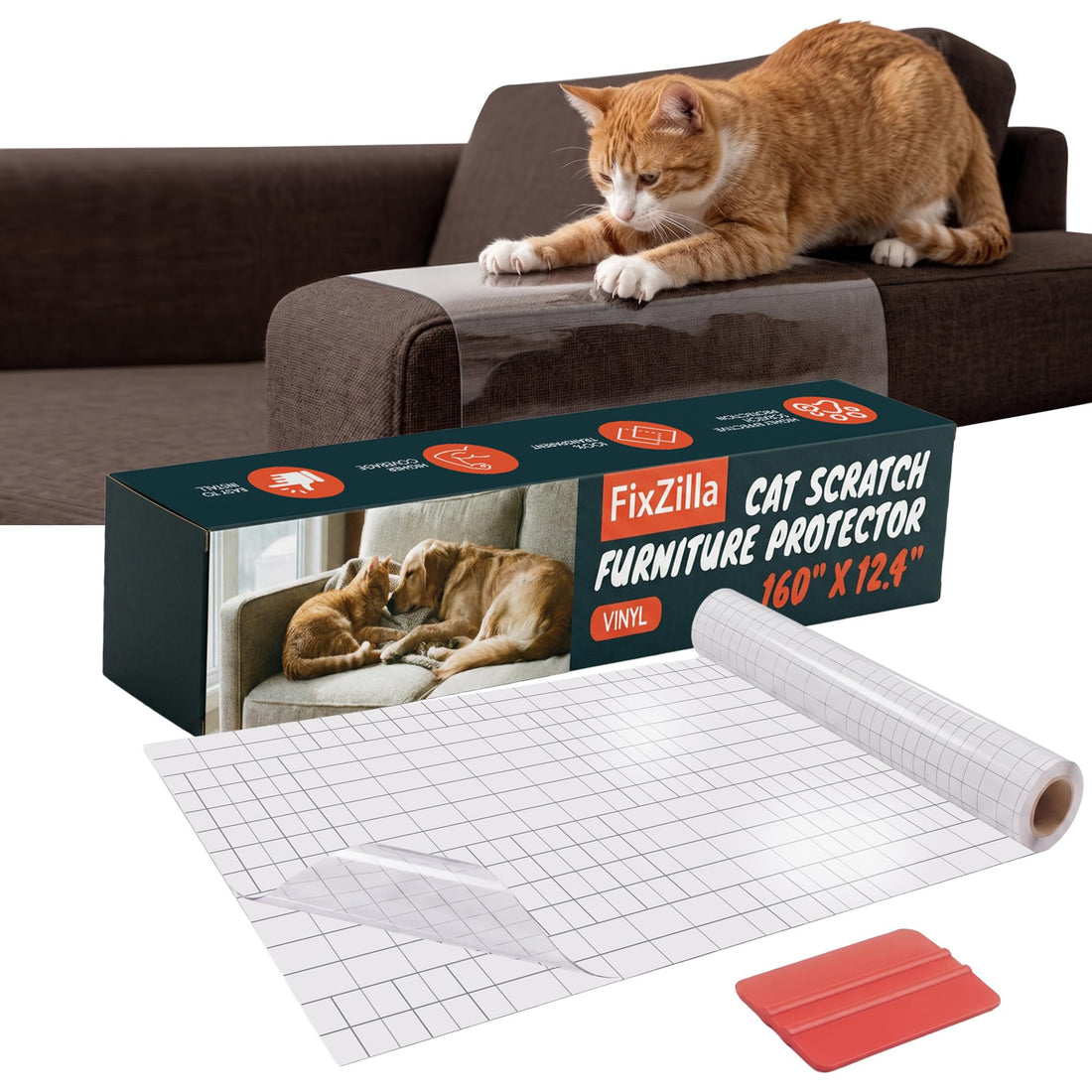 FixZilla Anti Cat Scratch Furniture Protector for Couches