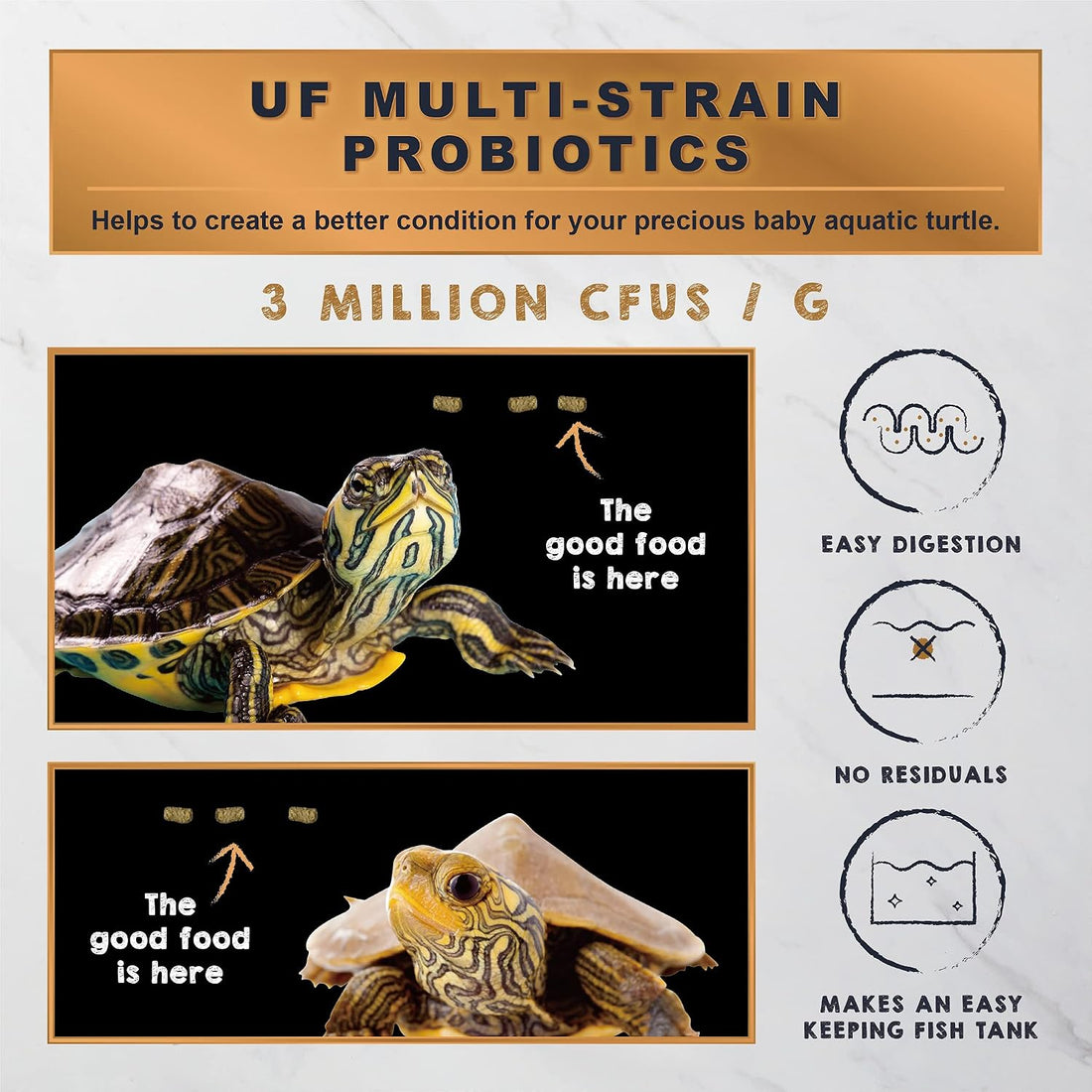 Ultra Fresh Floating Baby Turtle Food, All Natural Ingredients
