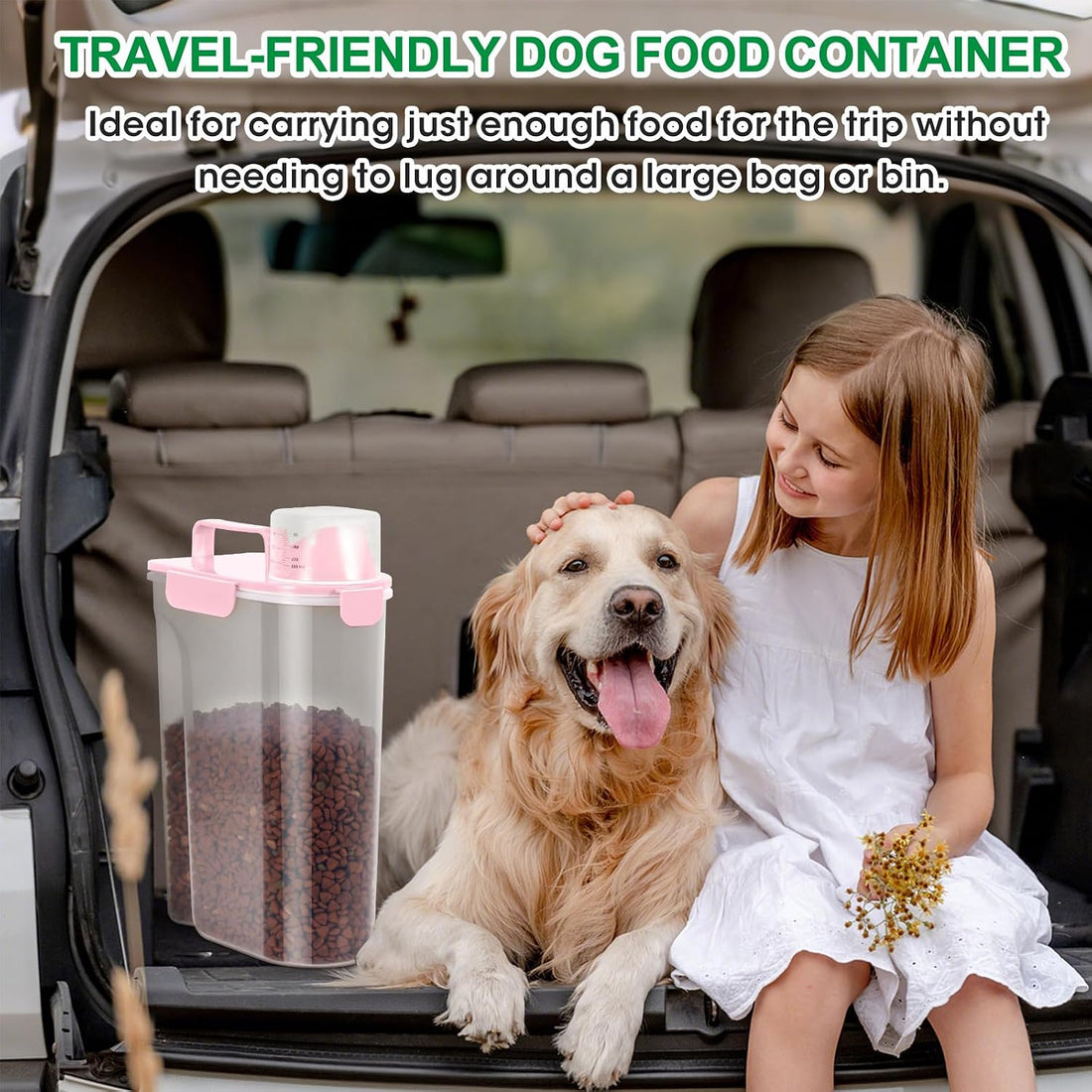 Pet Dog Cat Food Storage Container 5 to 7 lbs with Can Cover