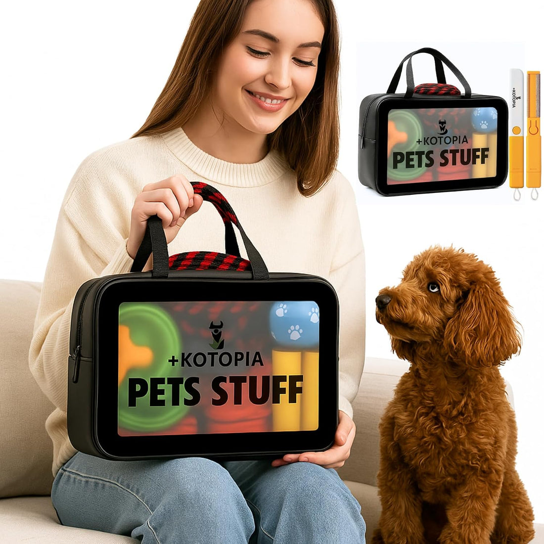 +KOTOPIA Dog Grooming Tote Bag – Travel Supply Organizer for Dogs
