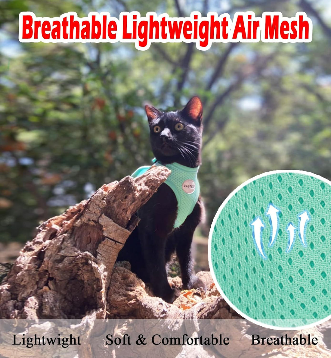 Cat Harness and Leash Set, Escape Proof Adjustable Soft Mesh Vest