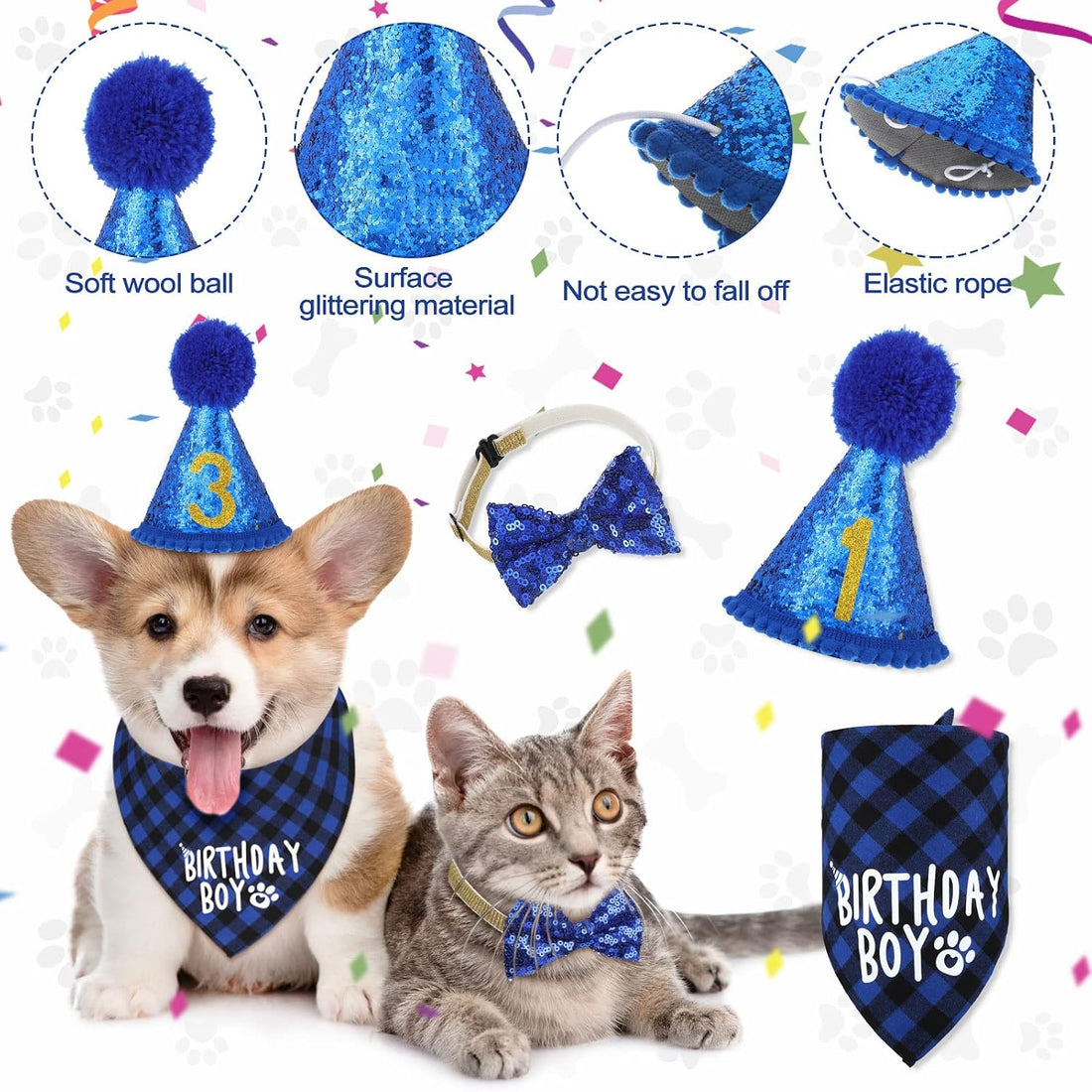 Weewooday Dog Birthday Party Supplies Birthday Boy Girl Cake Bandana