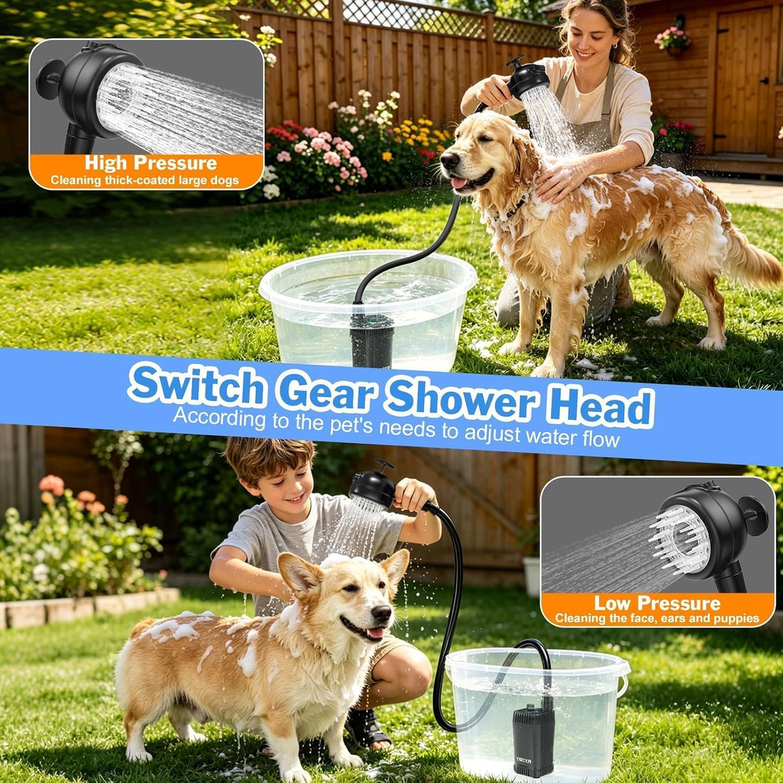 Rechargeable Portable Pet Shower Head Dog Bath Supplies for Indoor