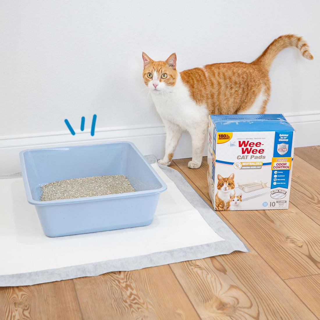 Four Paws Wee-Wee Cat Pads, Fresh Scent, 10 Count