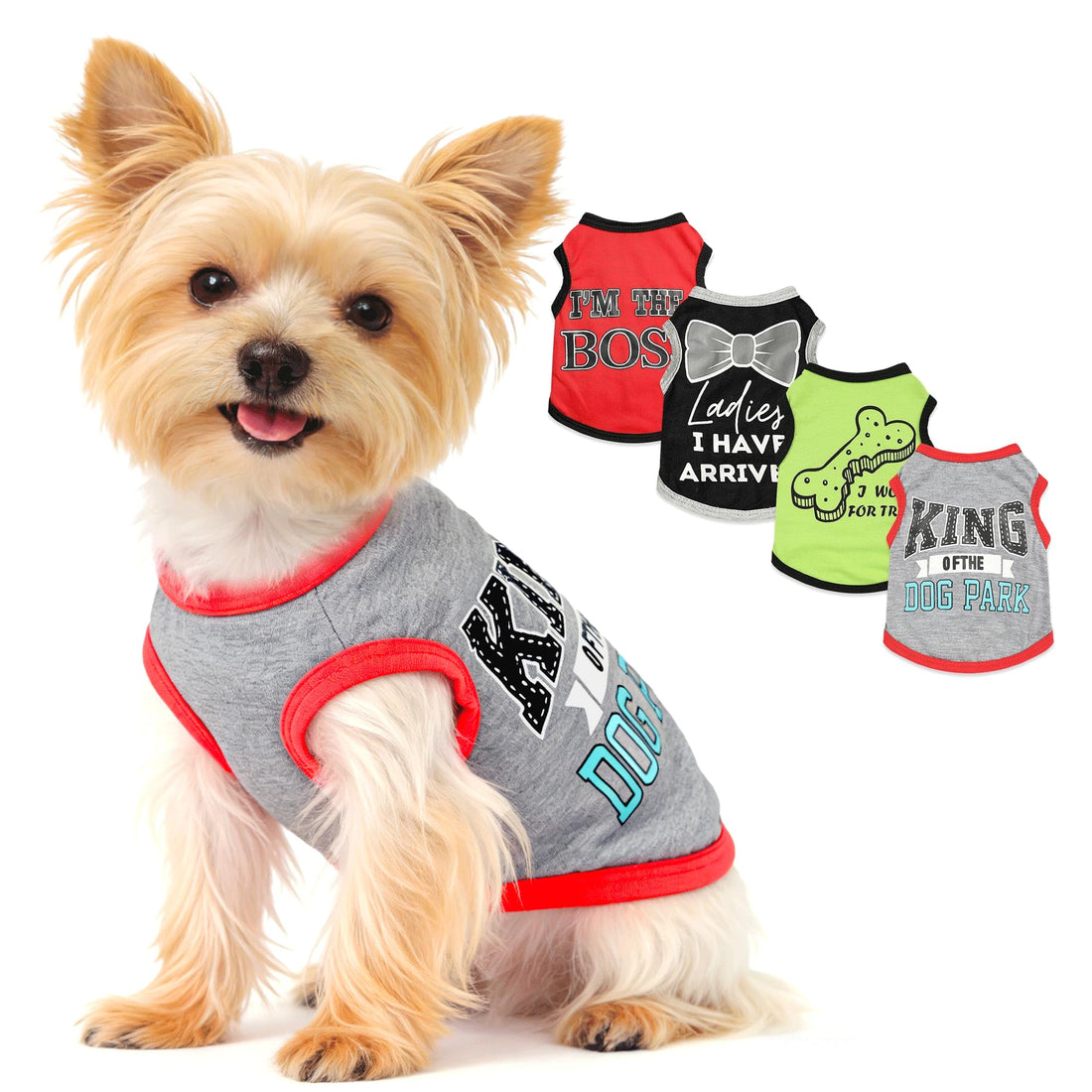 4 Pieces Dog Clothes for Small Dogs Boy Dog Shirt Puppy Clothes