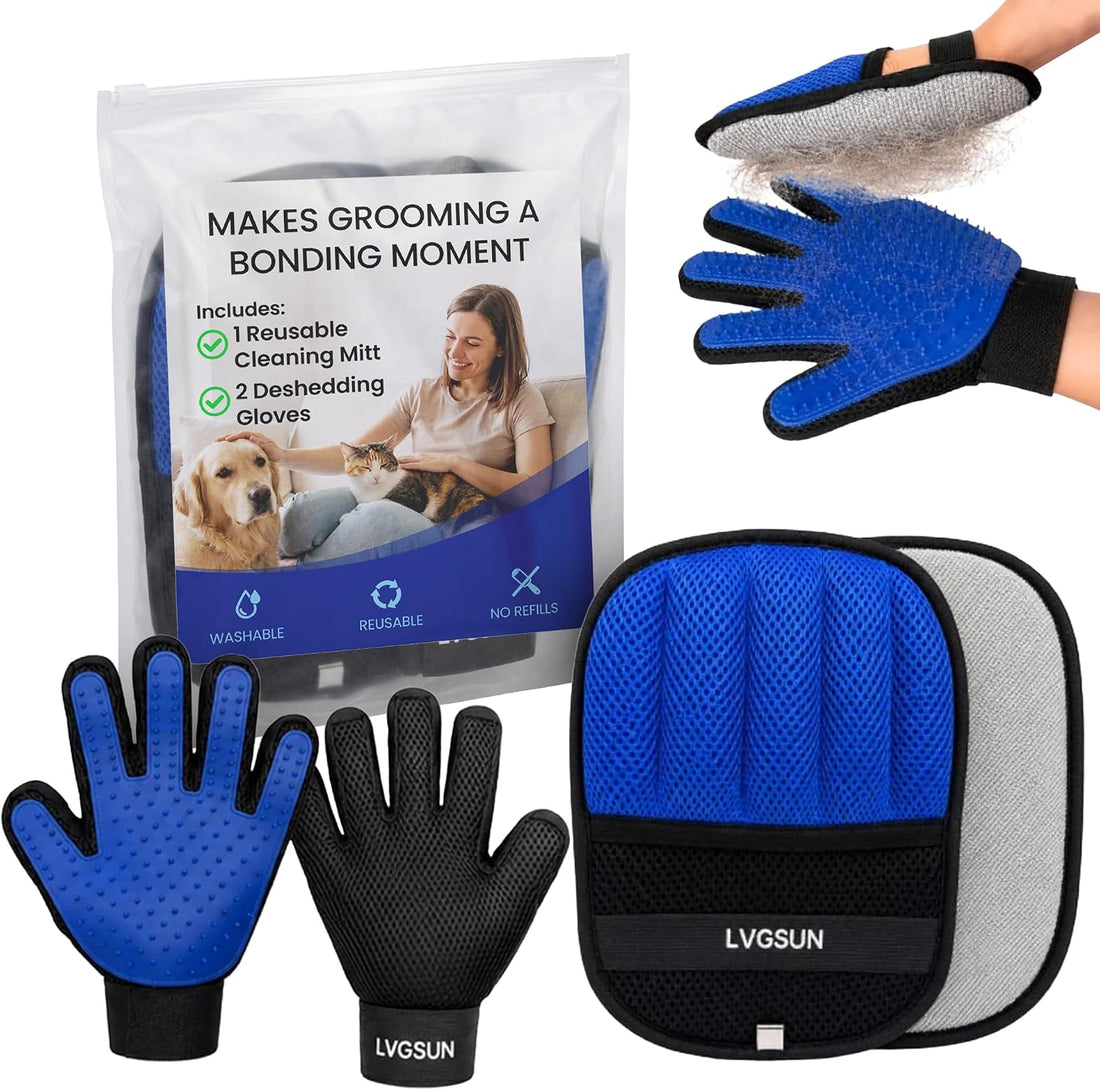 LVGSUN Cat Grooming Gloves for Shedding