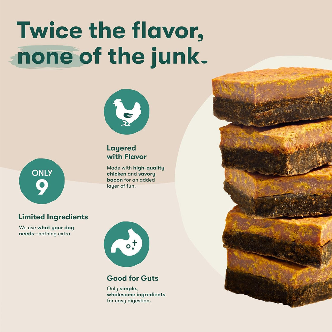 Jinx Chicken & Bacon Layers Jerky Dog Treats - Crunchy