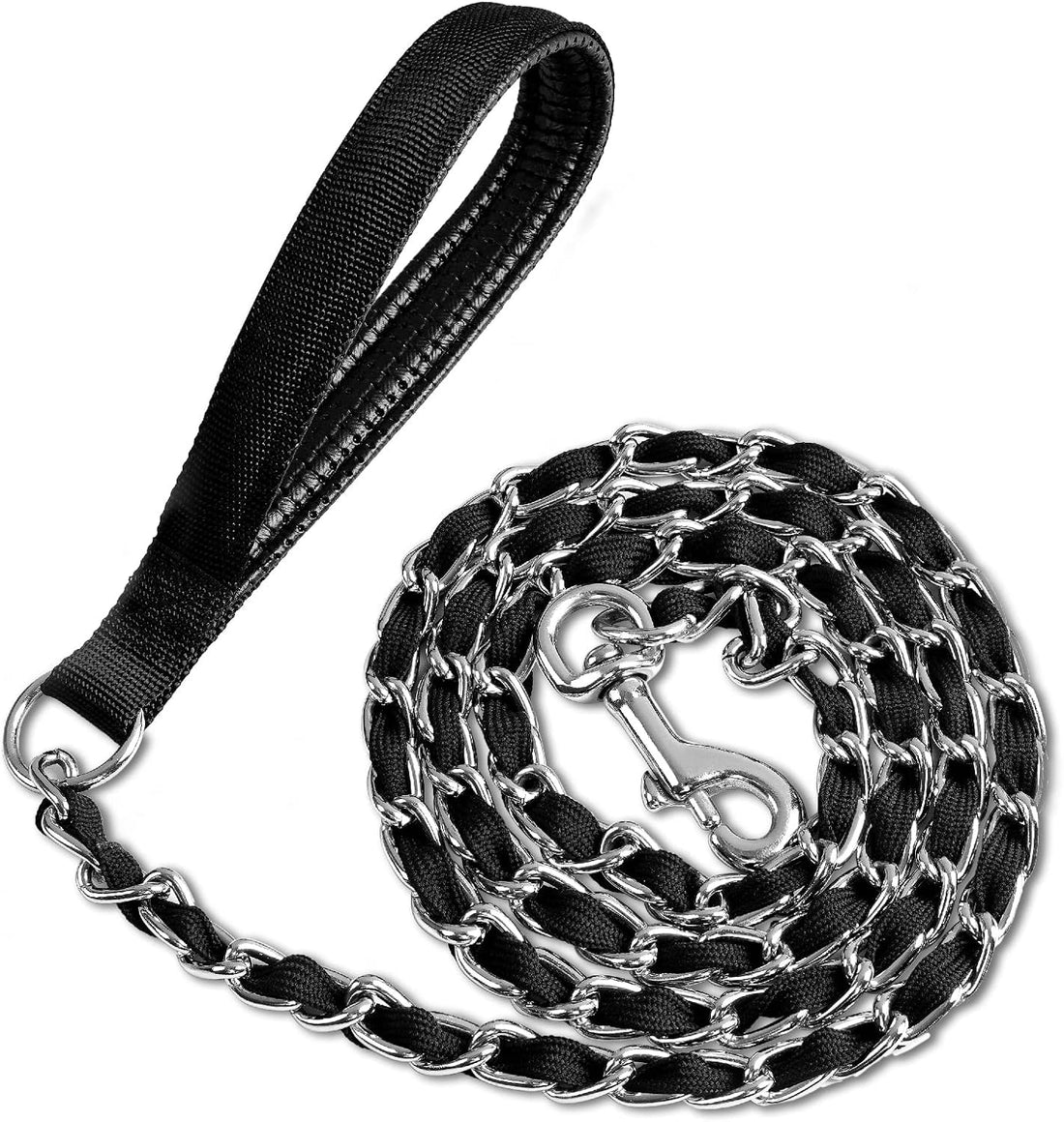 Metal Chain Dog Leash Chew Proof for Dogs, Black, 3.0mm, 4FT