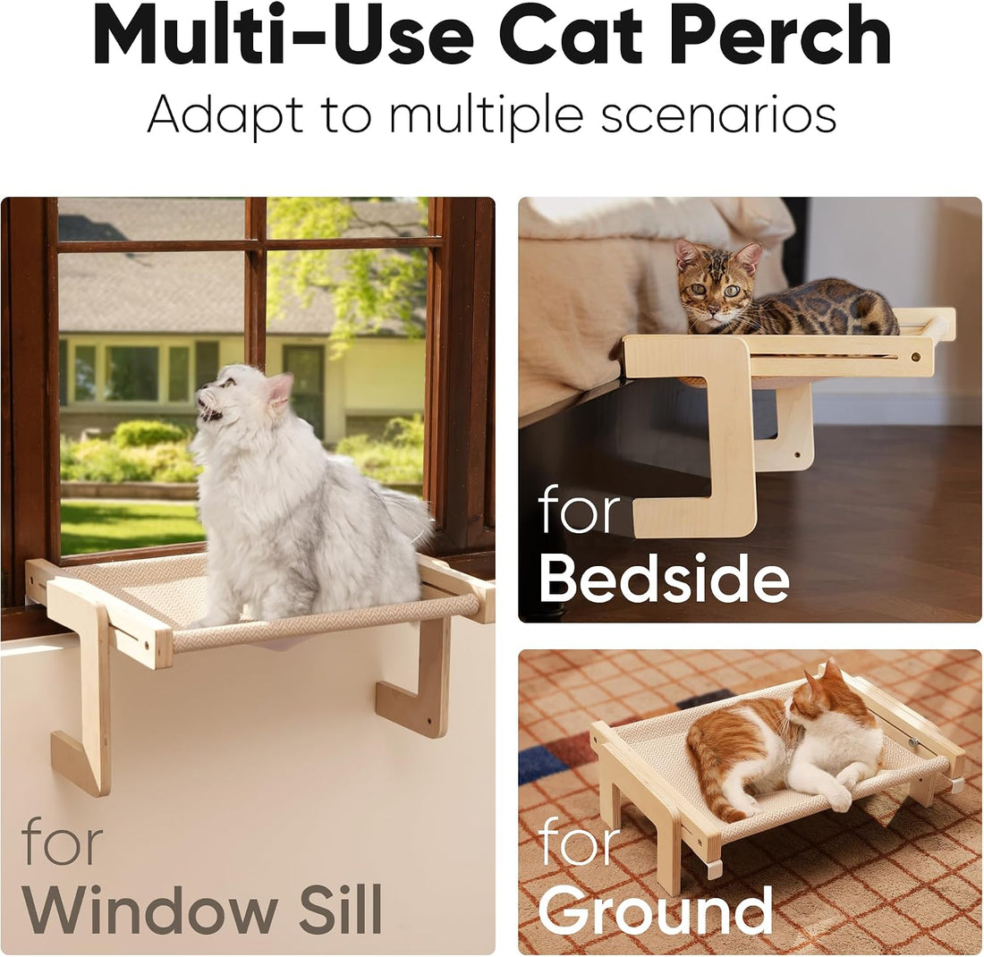 FUKUMARU 3-in-1 Cat Window Perch, Convertible Hammock for Windowsill