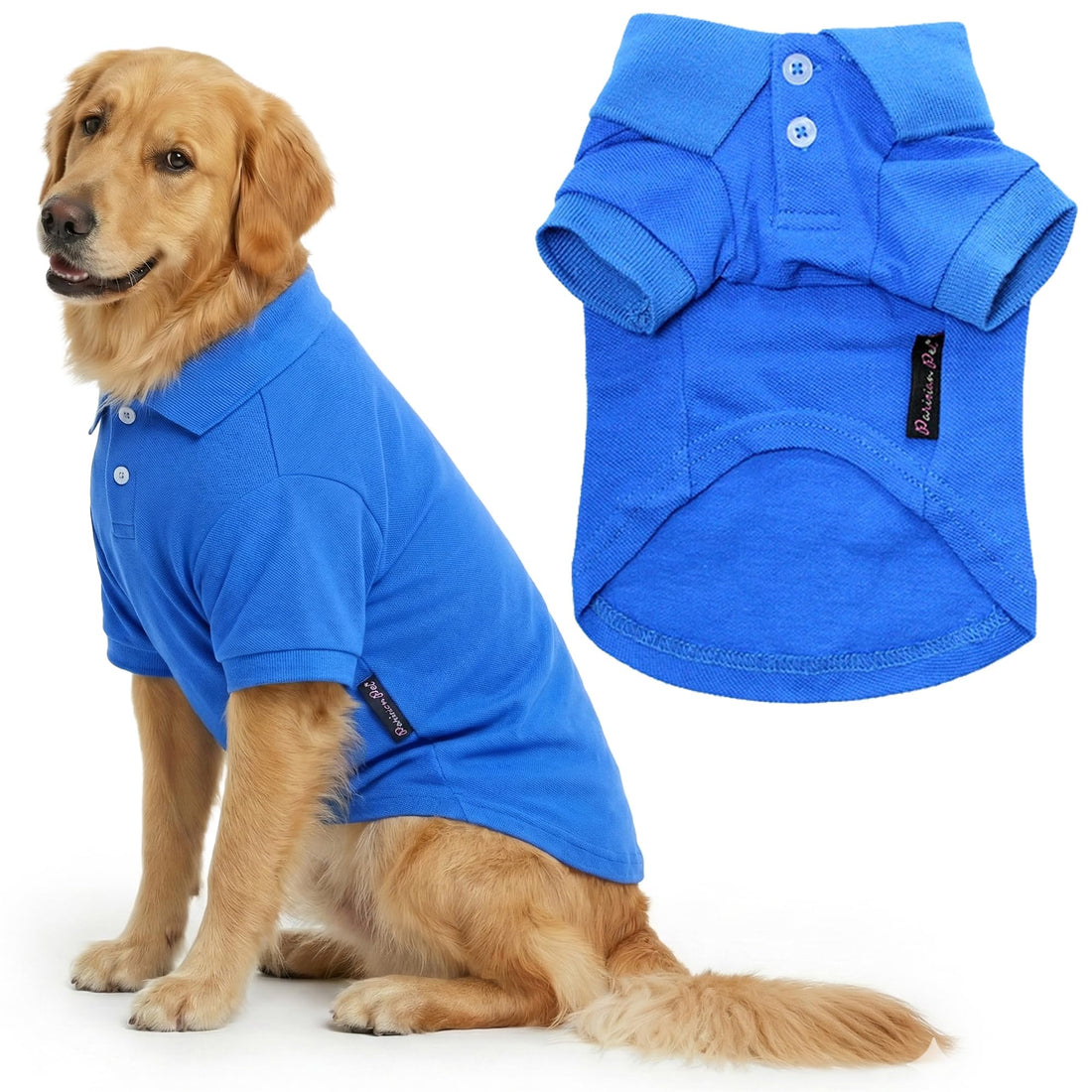 Parisian Pet Dog Polo Shirt – Classic Blue Cotton Pet Apparel