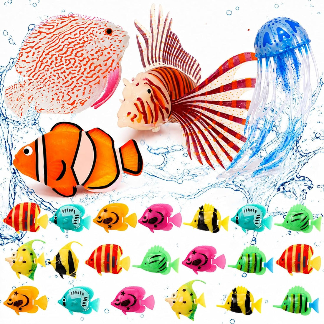 Weewooday 7 Pcs Artificial Fish Glowing Effect