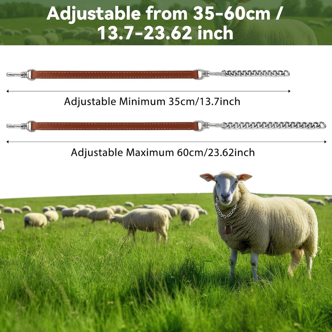 Misdary 4 Pack Goat Collars with Bells