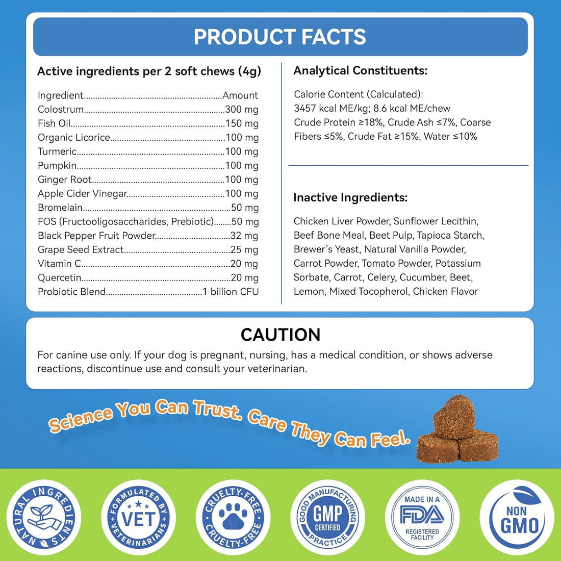 WEALLIN Dog Allergy Chews with Probiotics, Skin & Immune Support