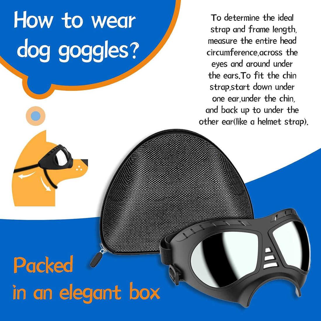 NVTED Dog Goggles Big Area Dog Sunglasses