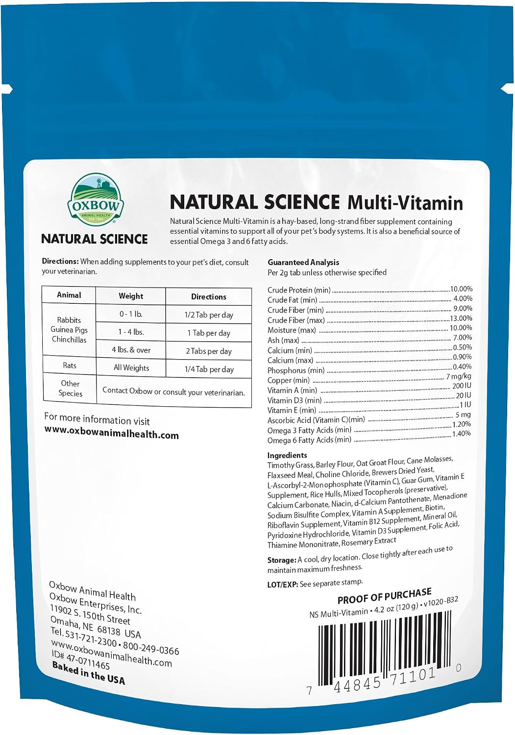 Oxbow Natural Science Multi-Vitamin